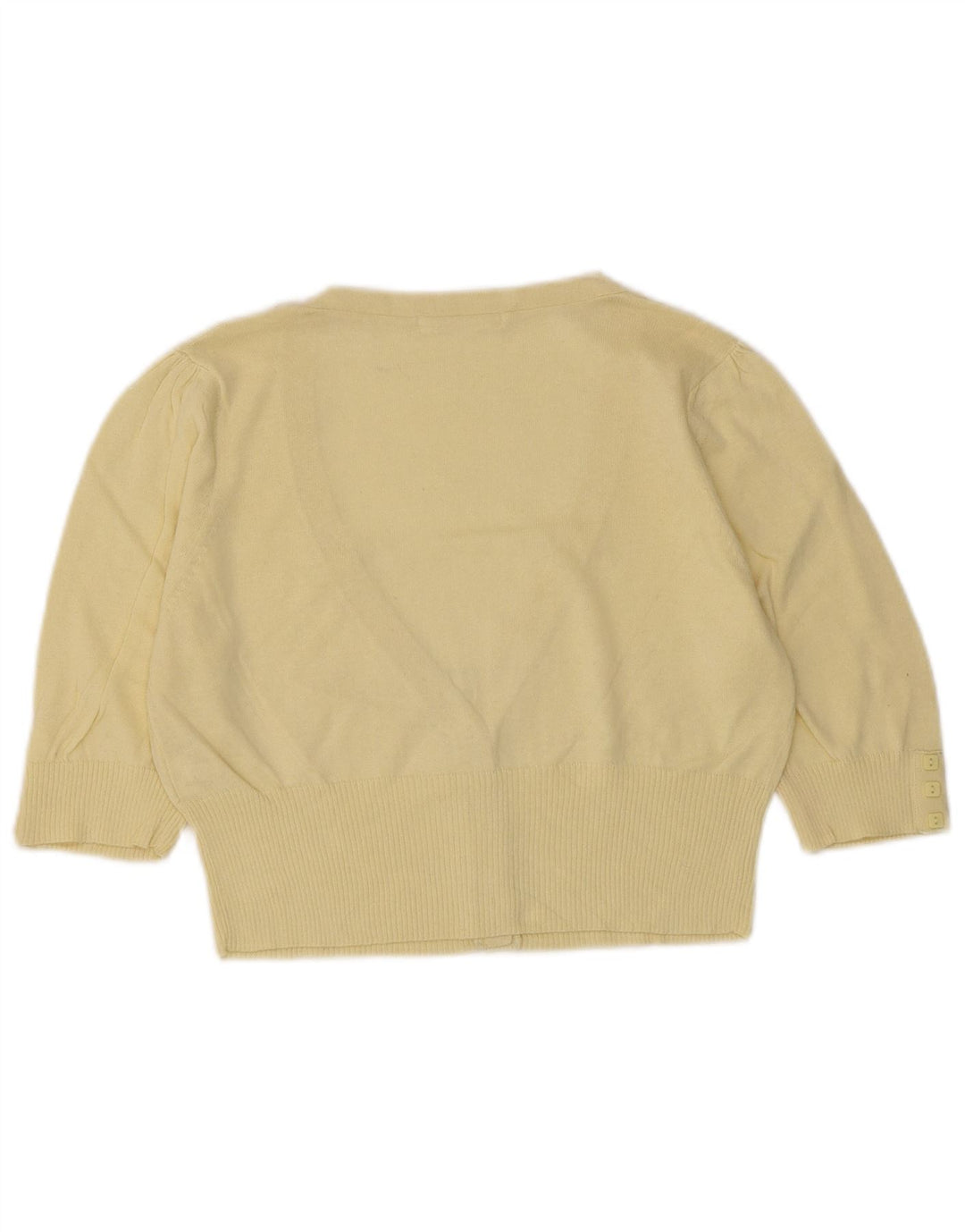 Marks & Spencer Damen Crop Cardigan Pullover UK 10 Small Gelb