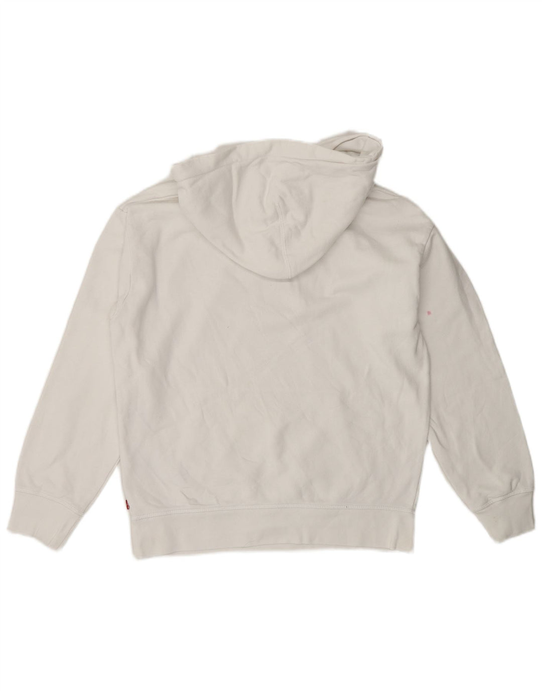 LEVI'S Womens Oversized Graphic Hoodie Jumper UK 6 XS White Cotton