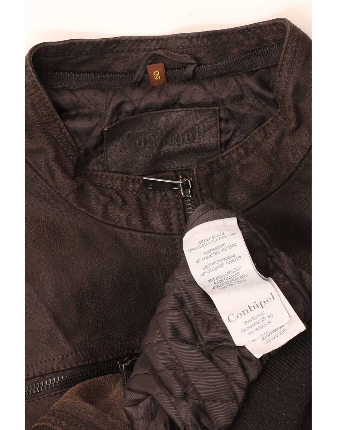 Conbipel Herren Leder Bomberjacke IT 50 Large Braun