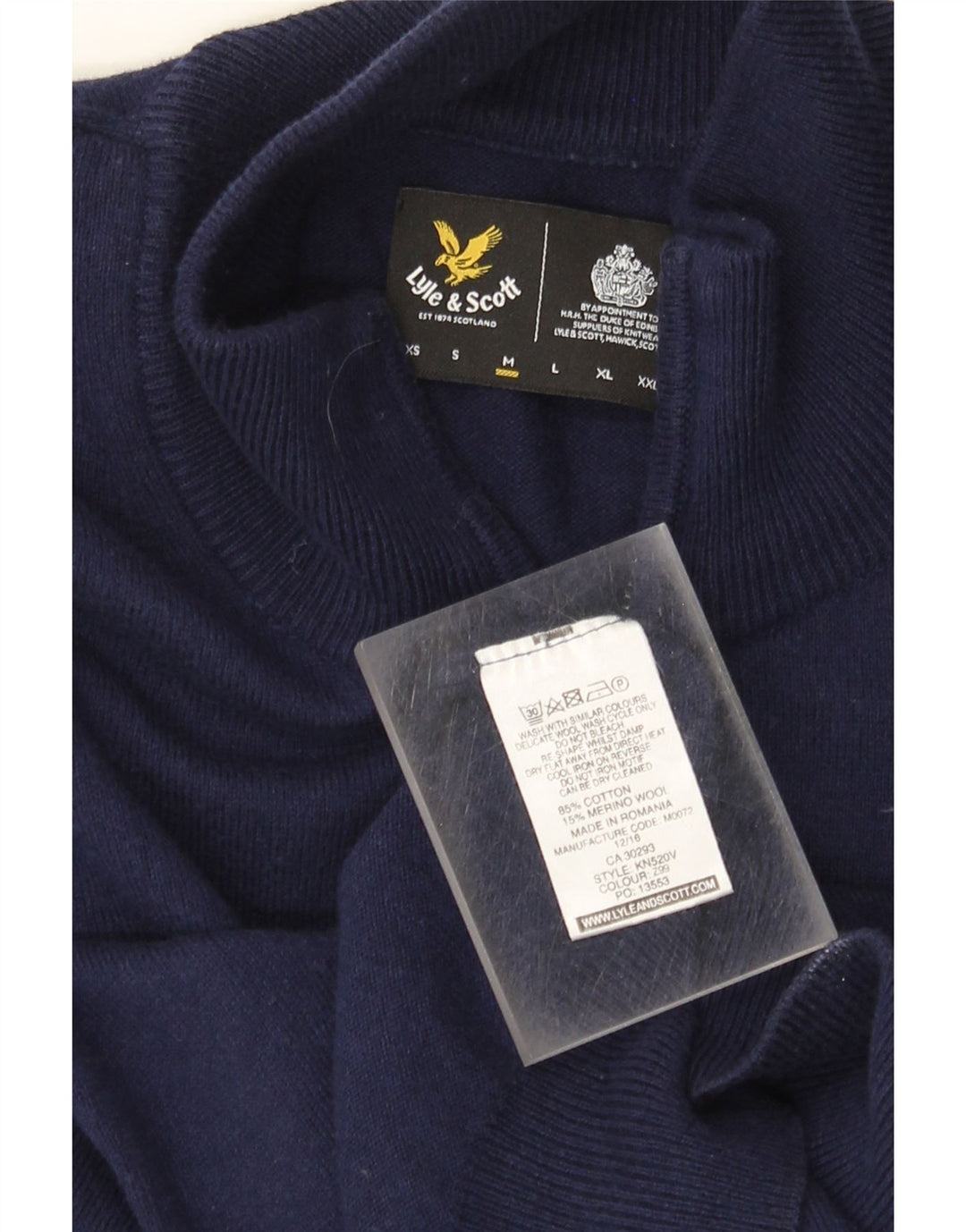 Lyle & Scott Herren-Pullover mit Reißverschluss am Hals, mittelmarineblaue Baumwolle
