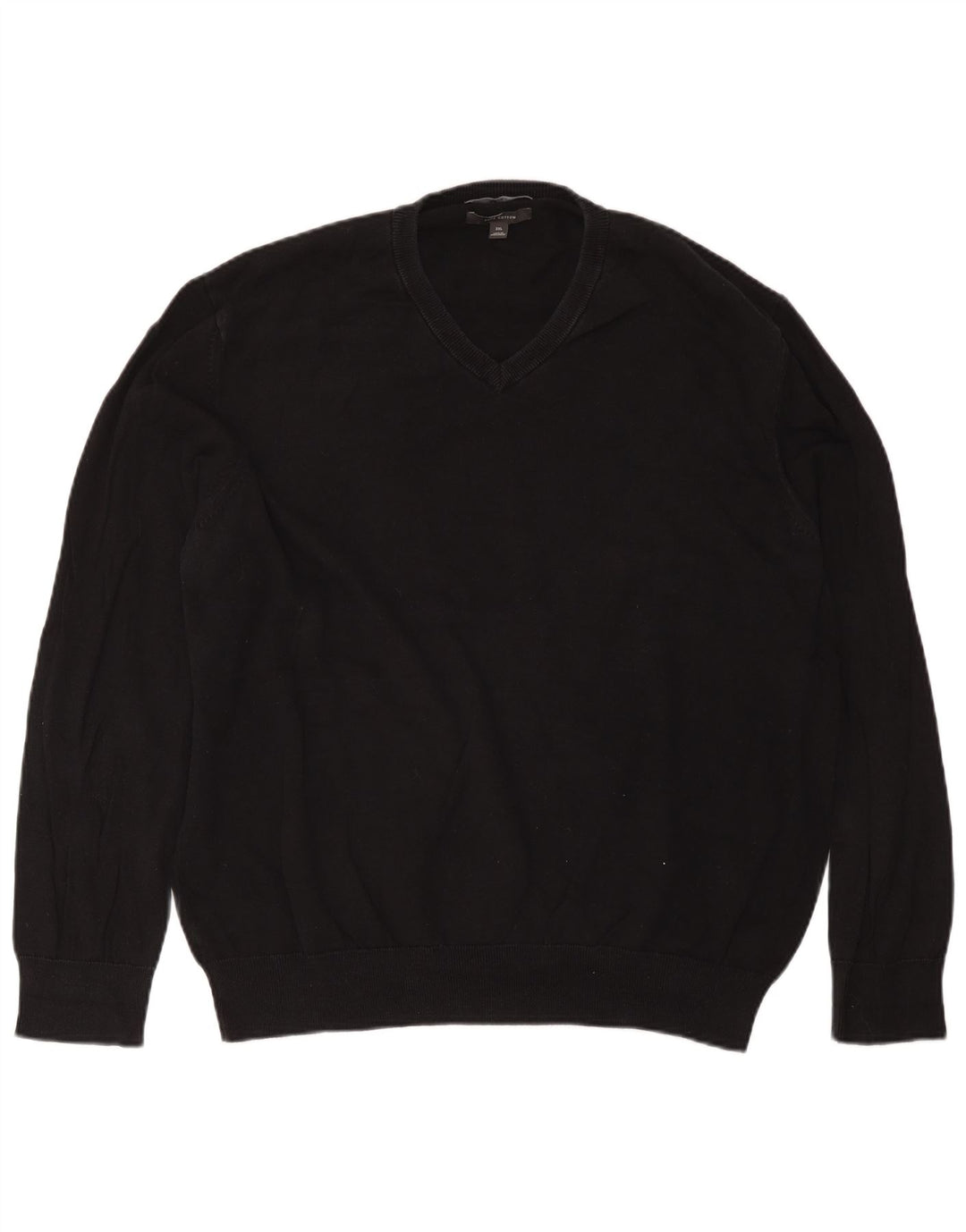 Marks & Spencer Herren-Pullover mit V-Ausschnitt, 2XL, schwarze Baumwolle