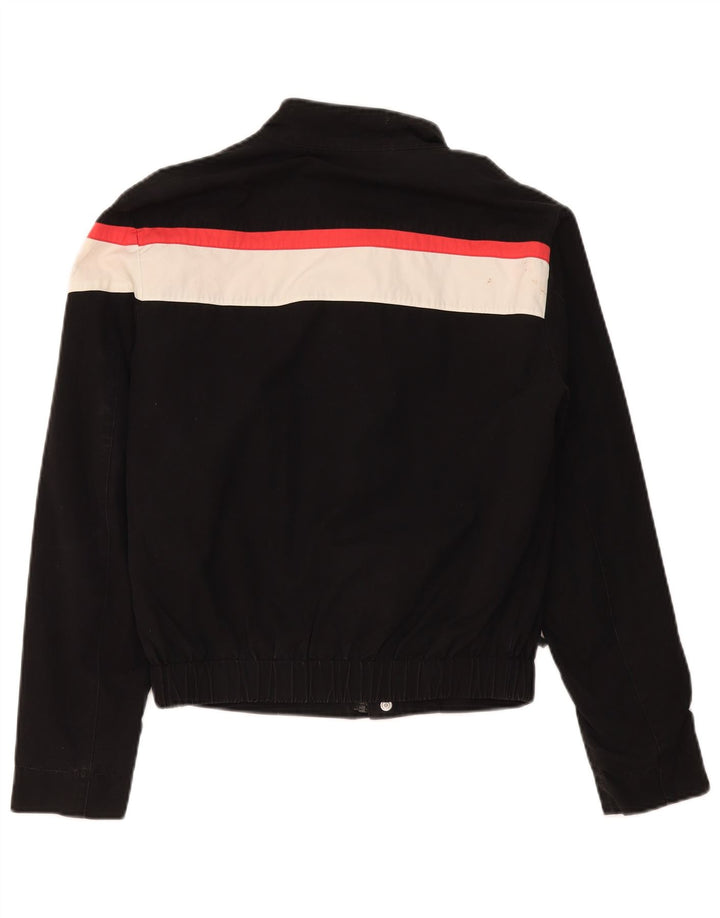 Bikkembergs Damen Bomberjacke UK 14 Mittelschwarze Colourblock-Baumwolle