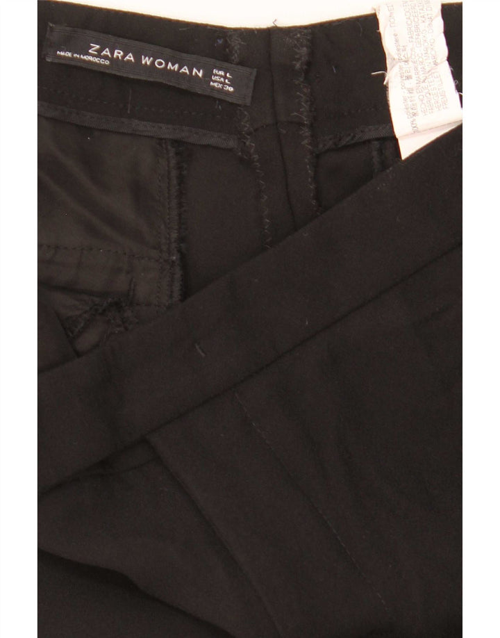 Zara Damen Flare Freizeithose, Größe L, W32, L32, Schwarz, Polyester