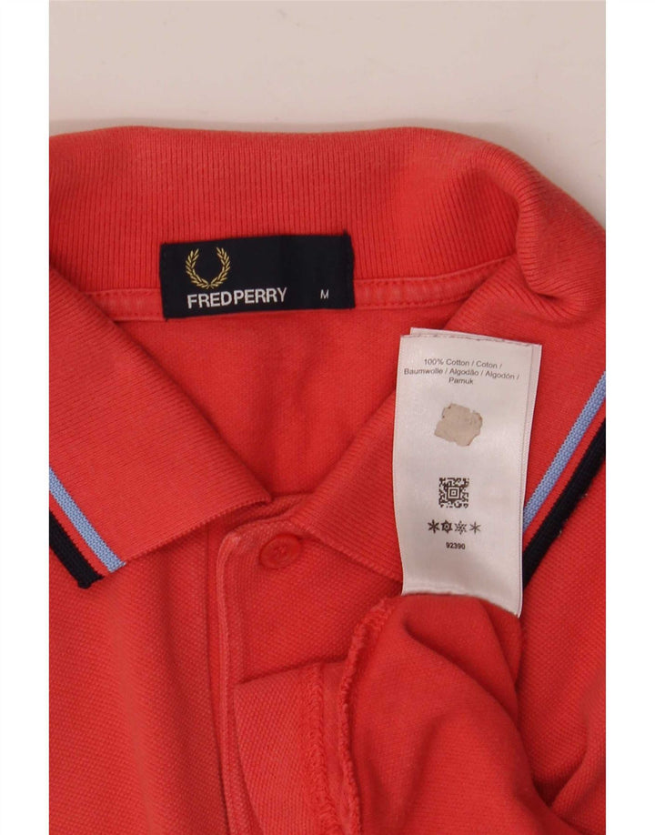 Fred Perry Herren-Poloshirt aus mittelroter, gestreifter Baumwolle
