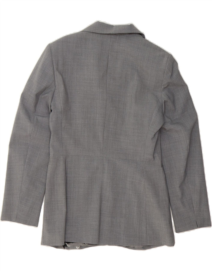 PYRAMID Womens 4 Button Blazer Jacket UK 12 Medium Grey Polyester Vintage Pyramid and Second-Hand Pyramid from Messina Hembry 