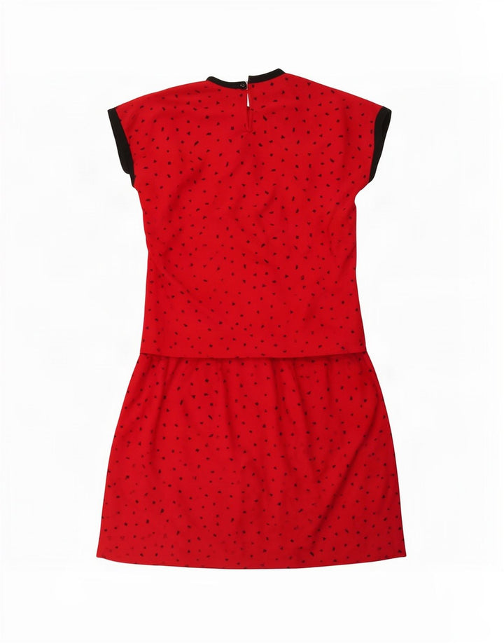 St Michael Damen 2-teiliges Rockset UK 10 Small W26 Rot gepunktetes Polyester