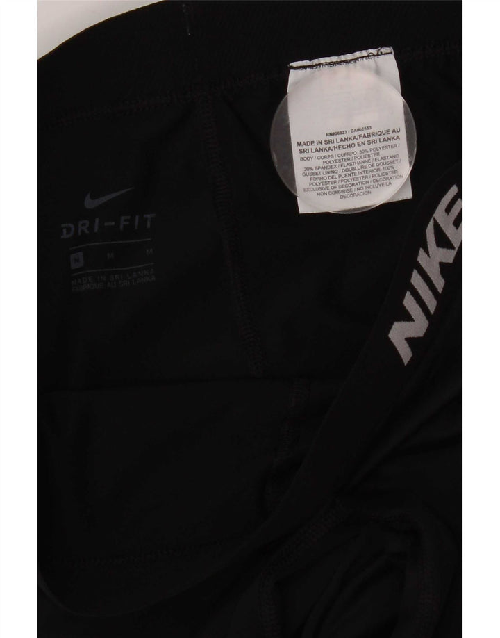 Nike Womens Dri Fit Graphic Capri Leggings UK 12 Mittelschwarzes Polyester