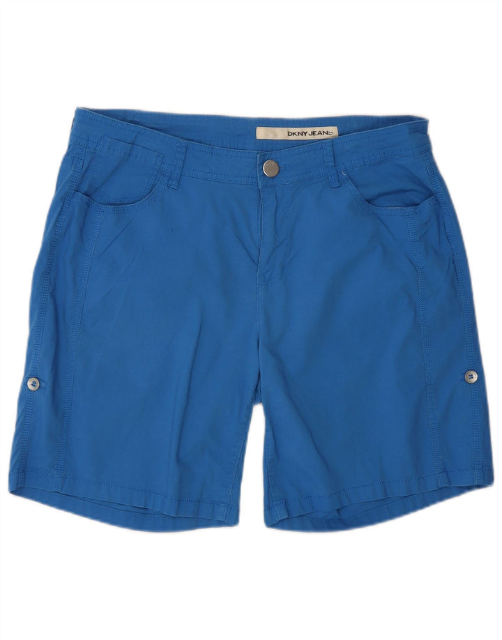 Dkny Womens Casual Shorts US 10 Large W34 Blaue Baumwolle