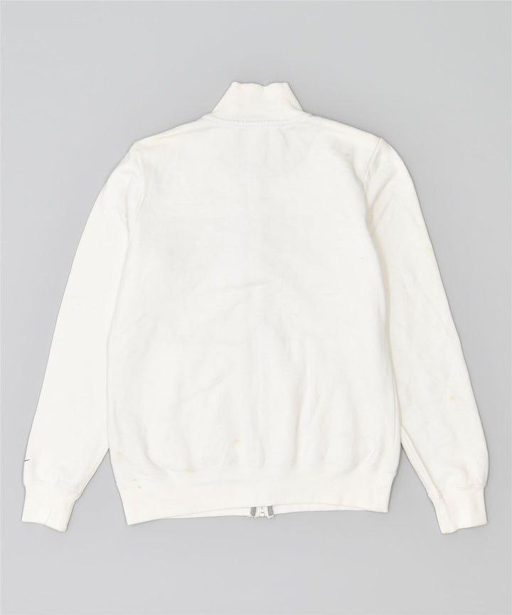 NIKE Damen-Trainingsanzug-Top-Jacke, UK 12, mittelweiße Baumwolle