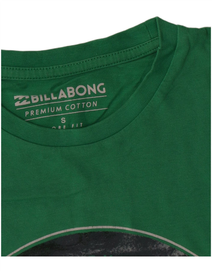 Billabong Herren-T-Shirt mit Grafik, Größe S, grüne Baumwolle