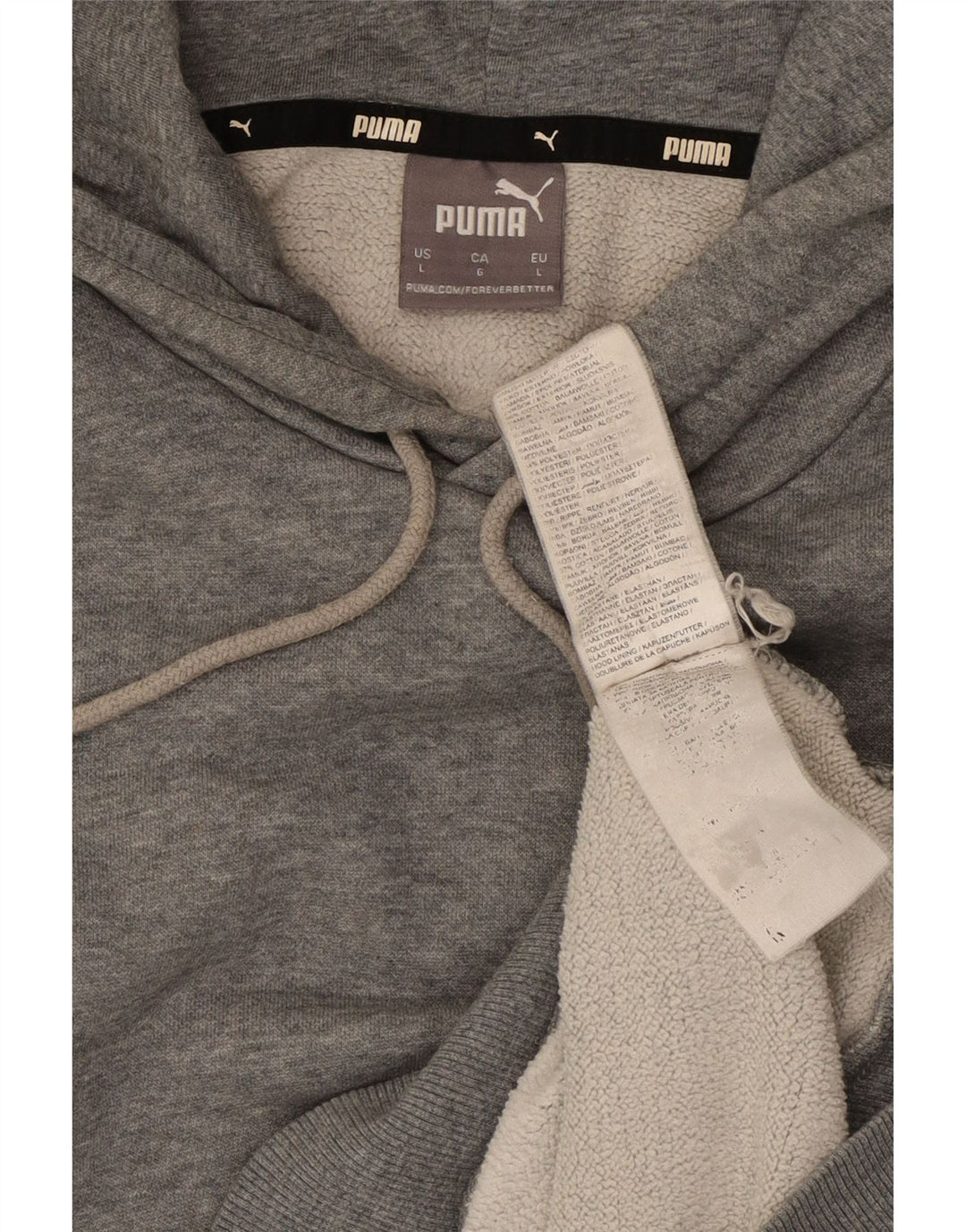 PUMA Herren Kapuzenpullover, groß, graue Baumwolle