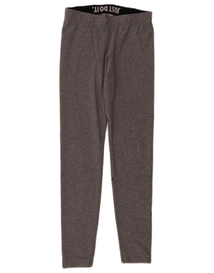 Nike Womens Graphic Leggings UK 12 Mittelgrau gefleckte Baumwolle