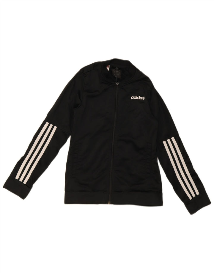 Adidas Jungen Trainingsanzug Top Jacke 9-10 Jahre Schwarz Polyester Sport