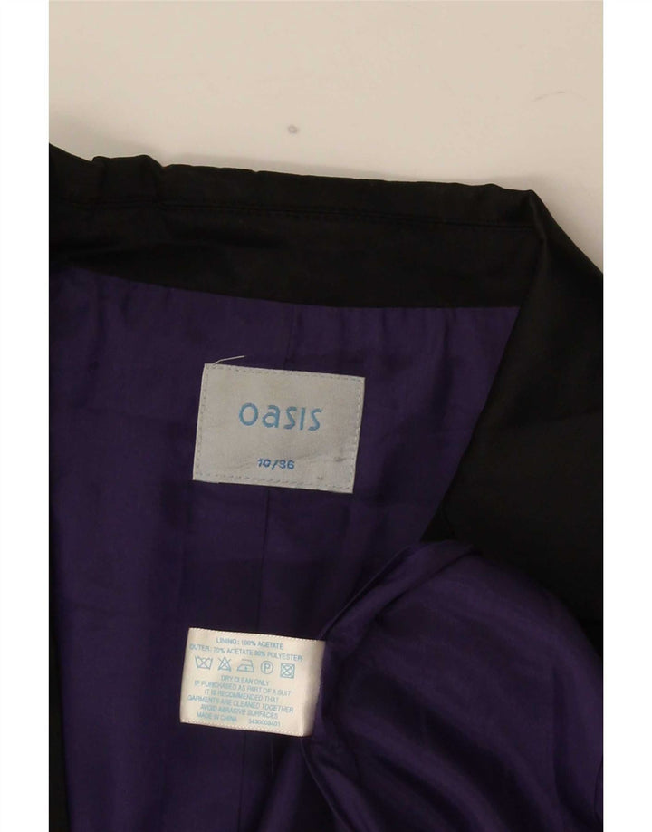Oasis Damen-Blazerjacke mit 1 Knopf, Gr. 10, Größe S, Schwarz, Acetat