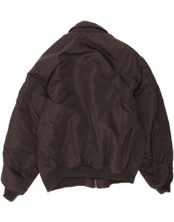 Vintage Herren Fliegerjacke für kaltes Wetter, UK 40, großes schwarzes Nylon