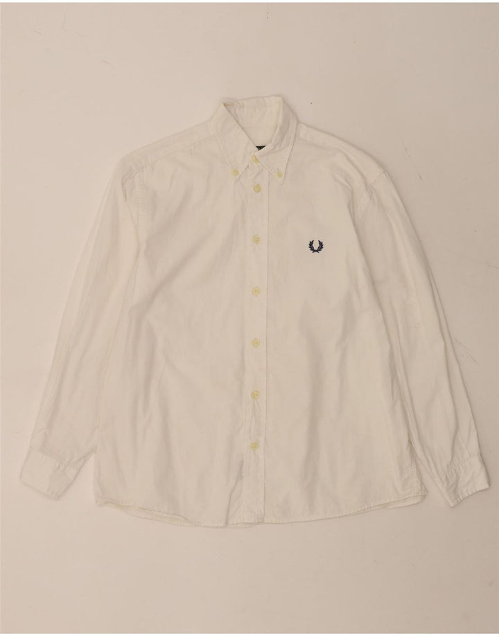 Fred Perry Jungen-Hemd, 11–12 Jahre, weiße Baumwolle