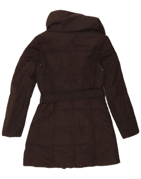Zara Damen Wattierter Mantel UK 12 Medium Schwarz Polyester