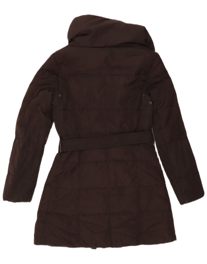 Zara Damen Wattierter Mantel UK 12 Medium Schwarz Polyester