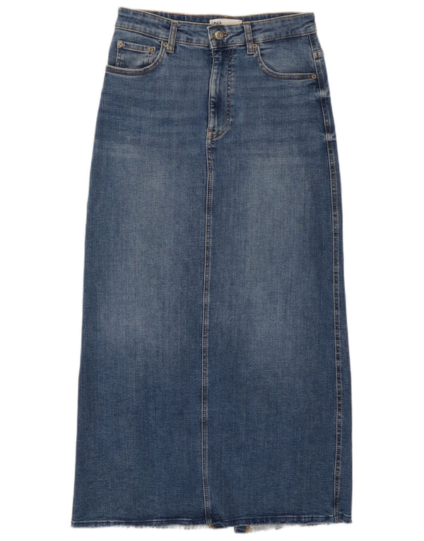 Zara Damen Maxi-Jeansrock mit hoher Taille, mittelgroß, W28, Blau