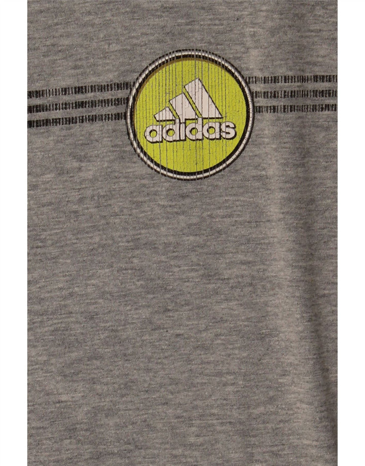 Adidas Herren Graphic Top Langarm Große graue Baumwolle
