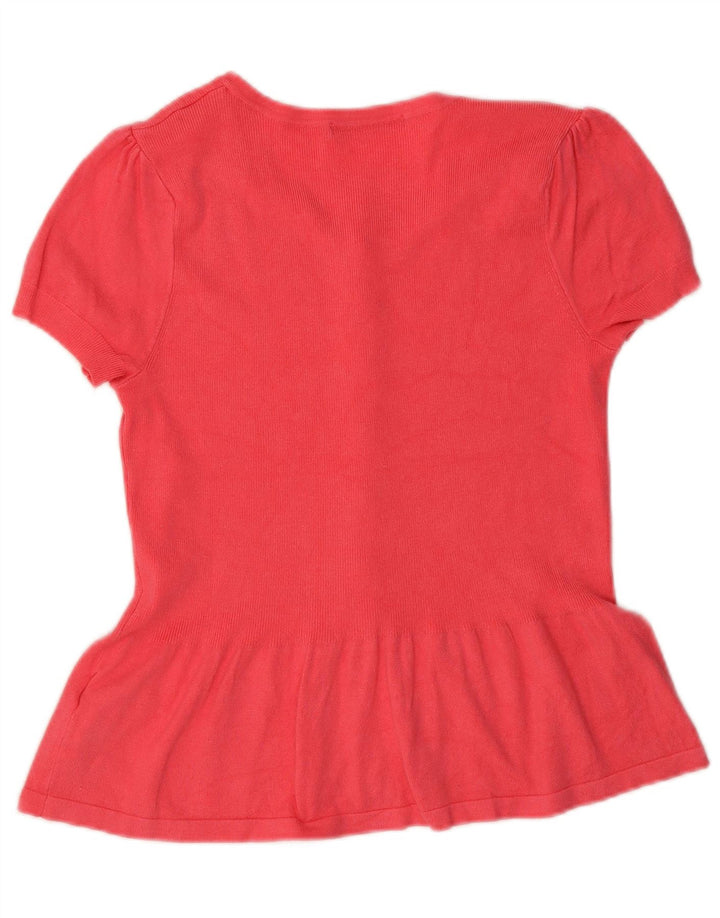 MARKS & SPENCER Damen Kurzarm-Hemdbluse UK 14 Mittelrosa Viskose