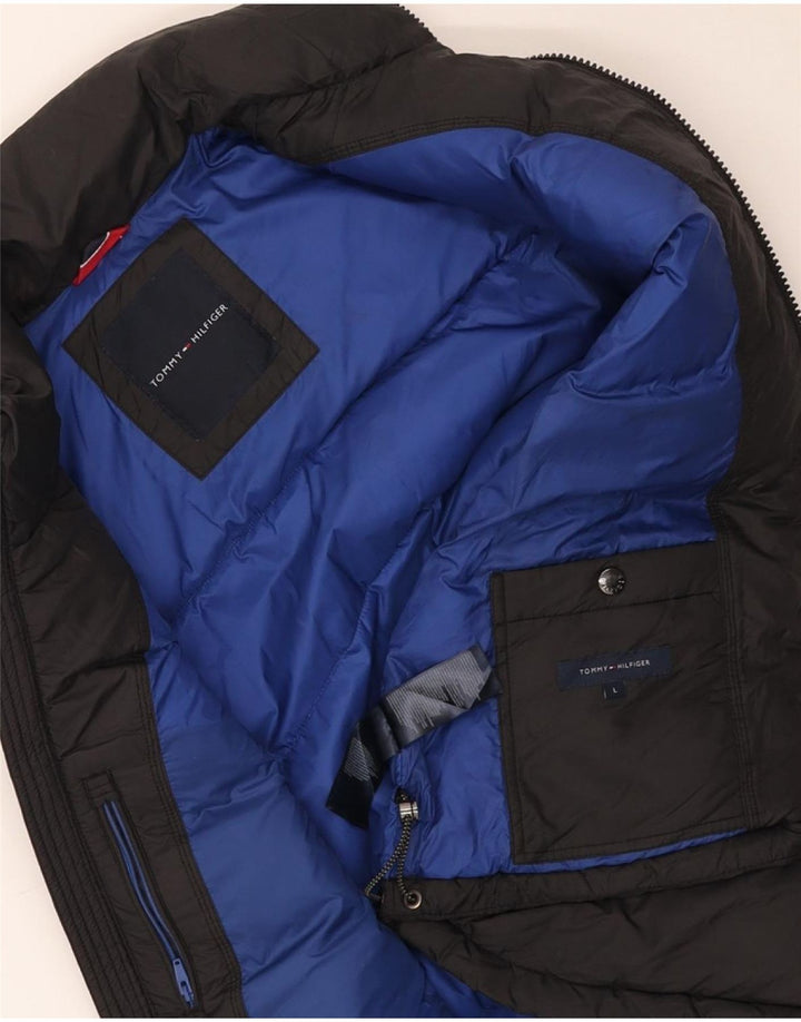 TOMMY HILFIGER Herren Wattierte Weste UK 40 Großes schwarzes Nylon