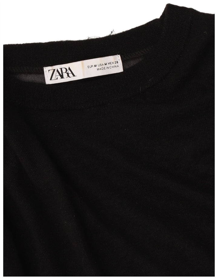 Zara Damen-Pullover, übergroß, U-Boot-Ausschnitt, Gr. 14, mittelschwarz