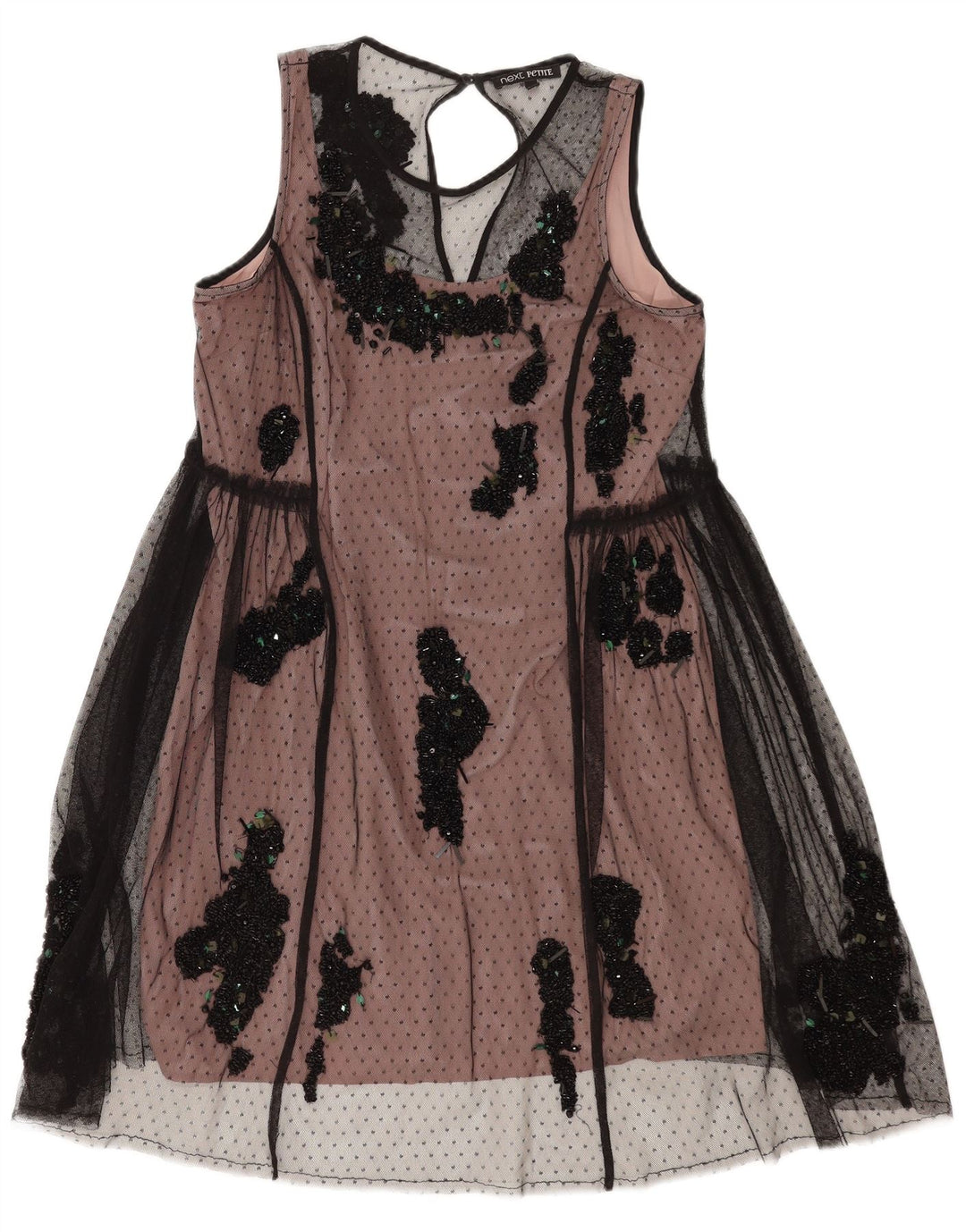 Next Damen Petite Ärmelloses A-Linien-Kleid UK 12 Mittelrosa Modern