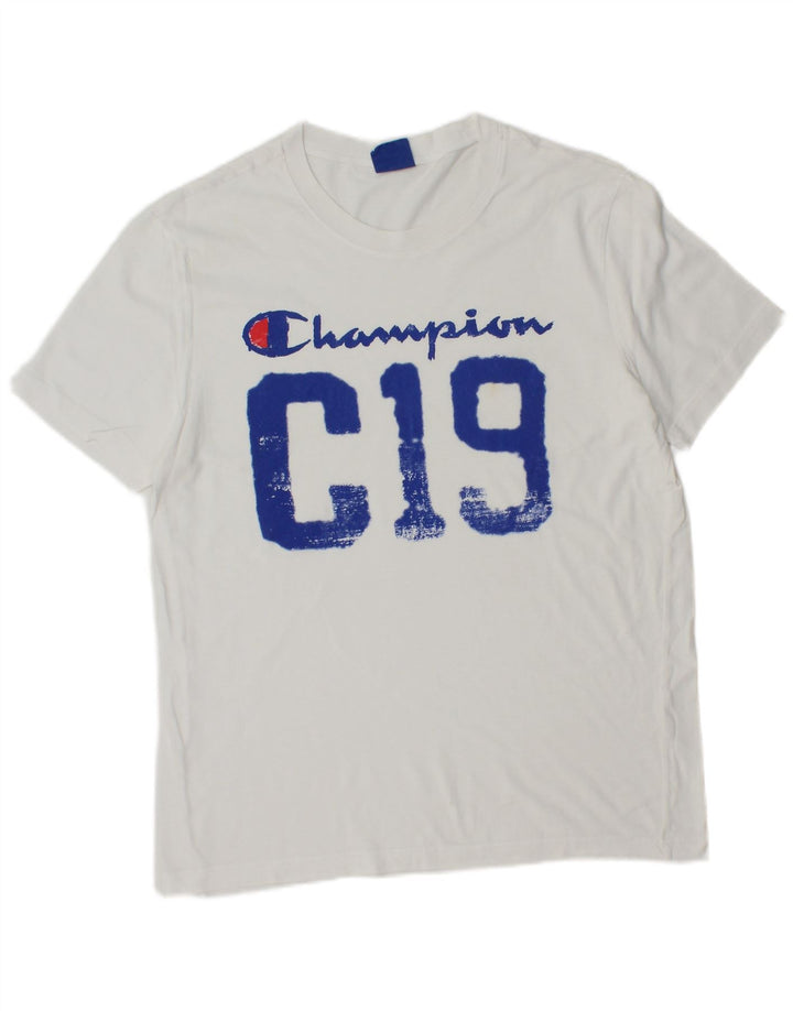 CHAMPION Herren-T-Shirt mit Grafik, Mittelweiß