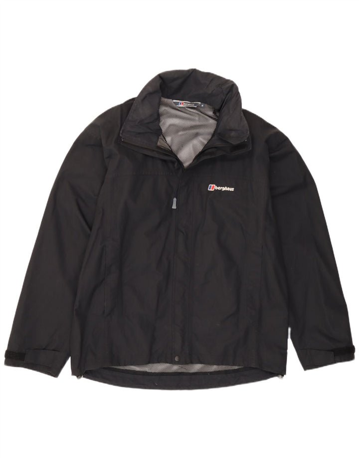 Berghaus Herren-Regenjacke mit Kapuze, UK 38, mittelschwarzes Nylon
