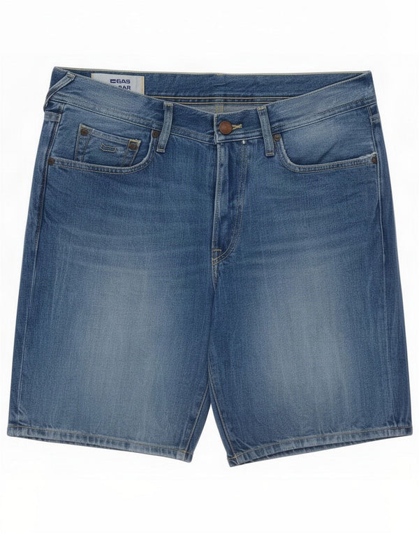 Gas Herren Distressed Denim Shorts Large W34 Blaue Baumwolle