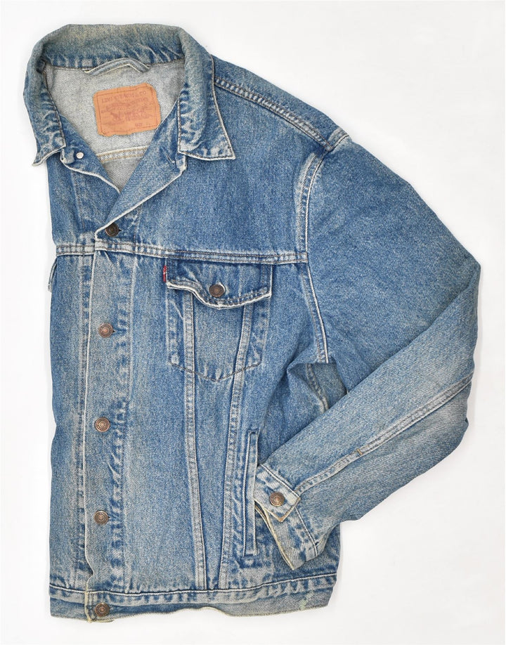 LEVI'S Herren Jeansjacke UK 42 XL Blaue Baumwolle