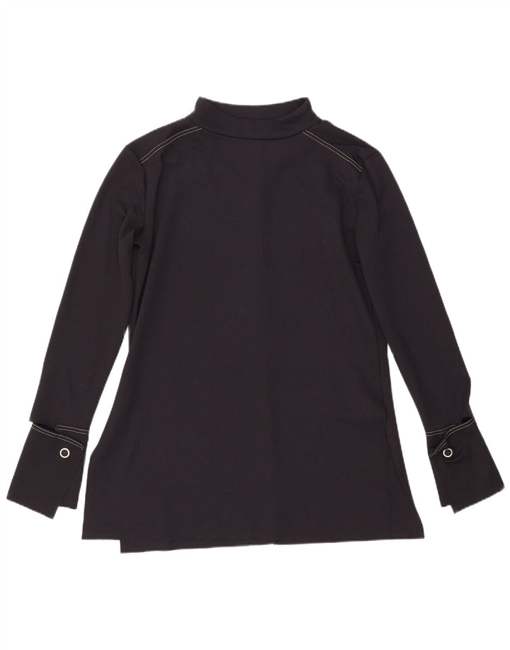 Zara Damen Top Langarm UK 10 Small Schwarz Polyester