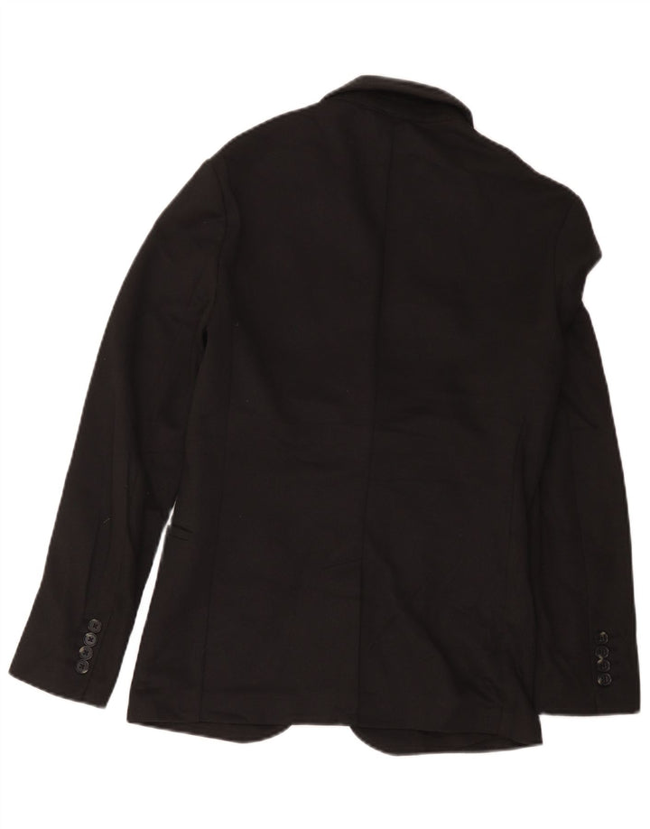 Zara Damen 2-Knopf-Blazerjacke UK 36 Small Schwarz Polyester
