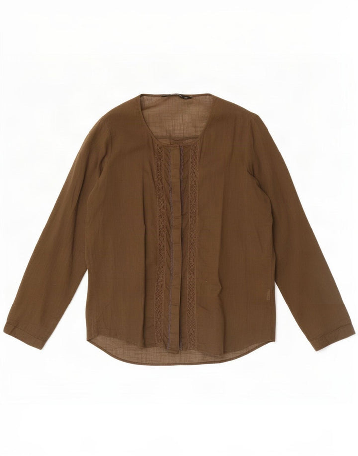 Zara Damen Hemdbluse UK 14 Medium Khaki