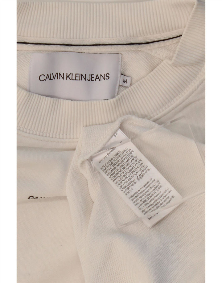 CALVIN KLEIN JEANS Herren Sweatshirt Pullover mittelweiße Baumwolle