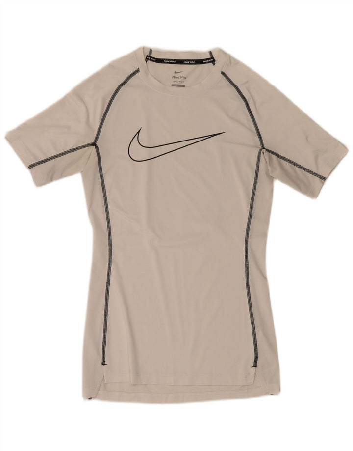 Nike Herren Dri Fit Graphic T-Shirt Top Small Weiß Polyester