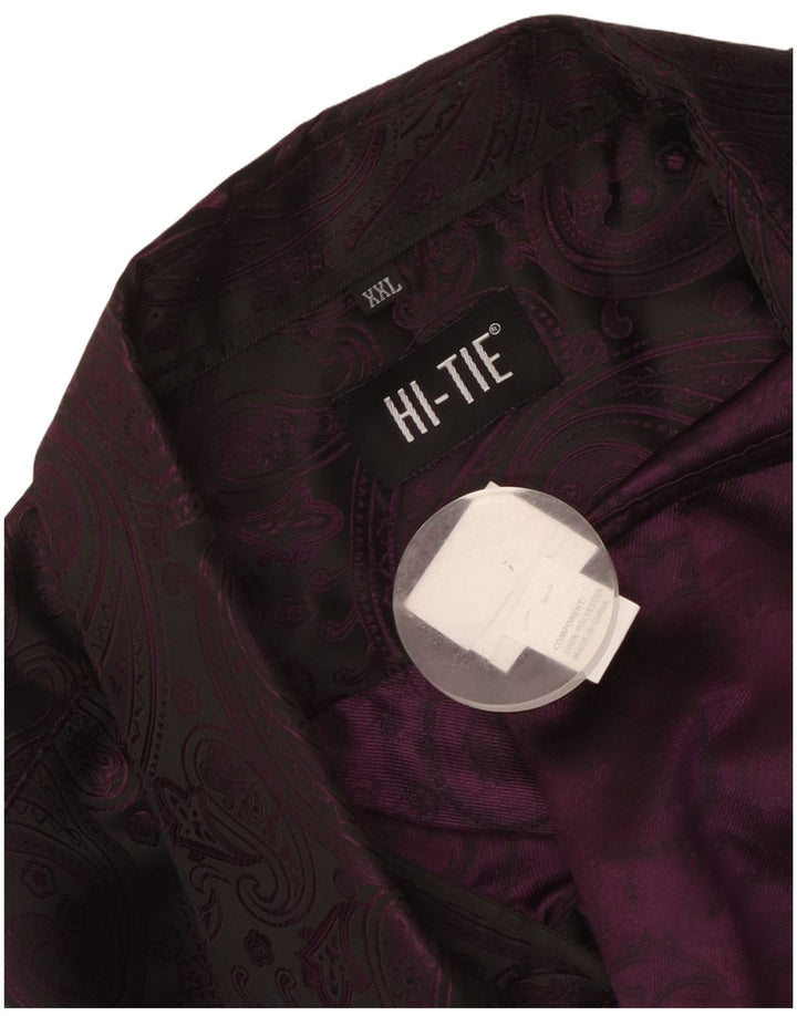 Hi-Tie Herrenhemd 2XL Lila Paisley Polyester