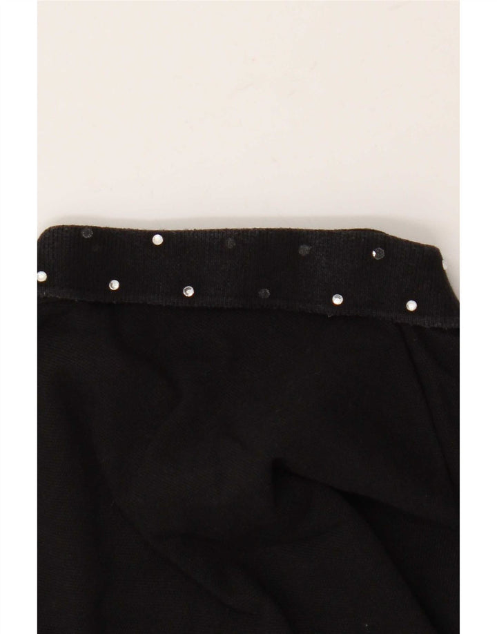 Sun68 Damen Poloshirt UK 14 Large Schwarz Baumwolle
