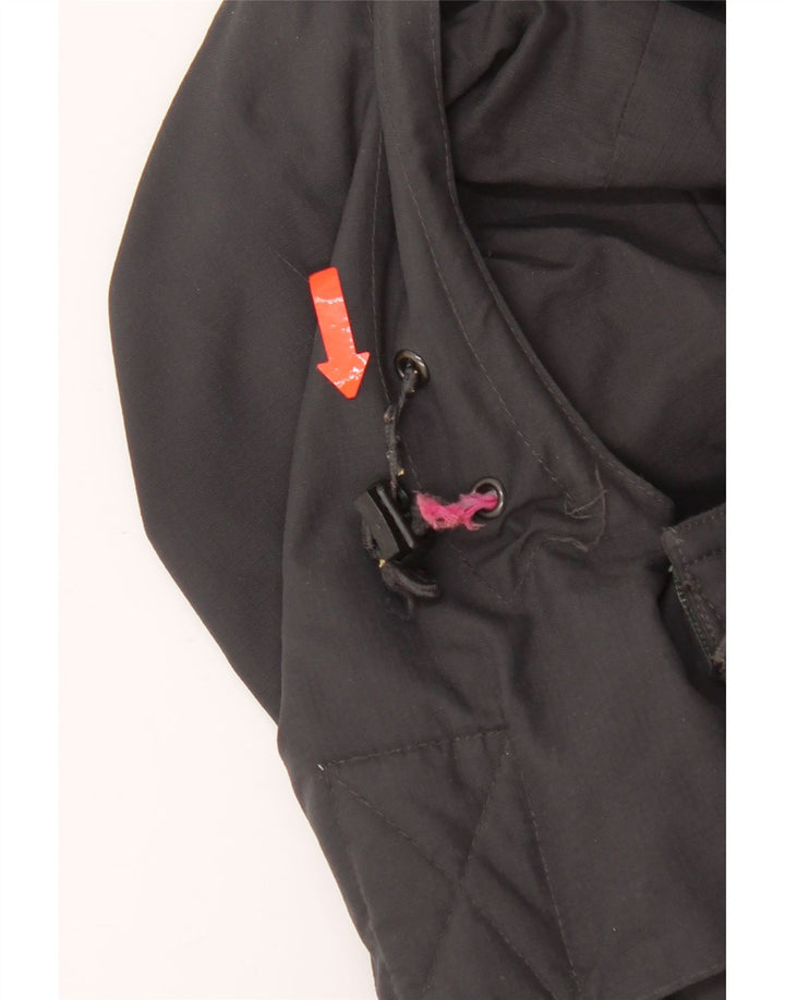 Superdry Damen-Windbreakerjacke mit Kapuze, UK 18 XL, graues Nylon