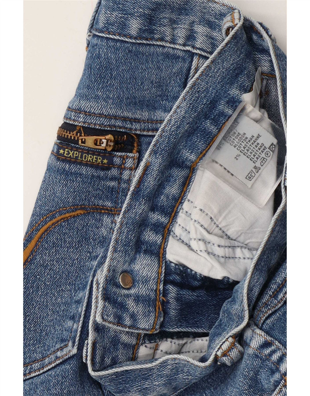 Explorer Damen Straight Jeans W26 L30 Blaue Baumwolle