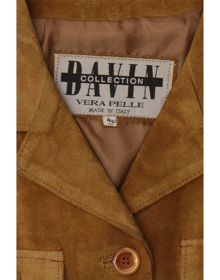 Davin Damen Wildlederjacke IT 46 Large Beige Leder