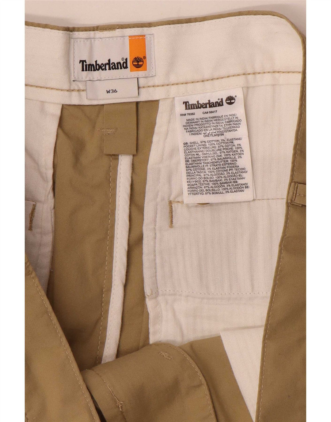 Timberland Herren Chinoshorts W36 Large Beige