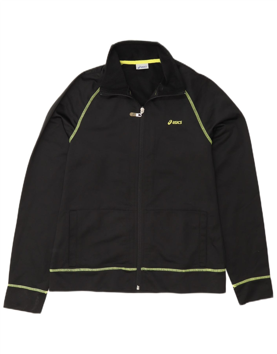 Asics Damen-Trainingsanzug-Top-Jacke UK 12 Mittelschwarzes Polyester