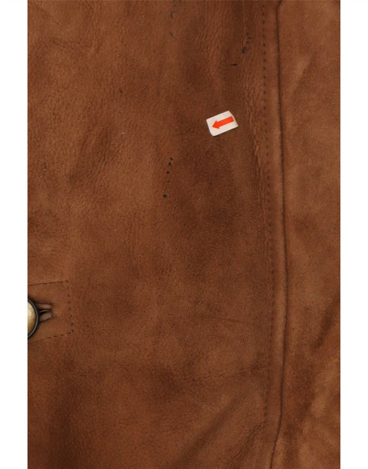 Vintage Herren Shearling Jacke IT 48 Mittelbraunes Shearling