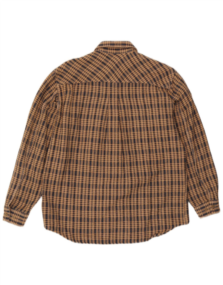 Marlboro Classics Herren-Flanellhemd, groß, beige, kariert, Baumwolle