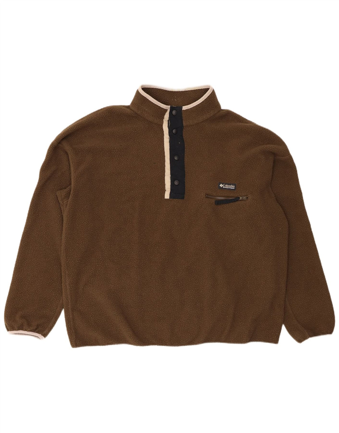 Columbia Herren-Fleecepullover mit Knopfkragen, 2XL, Khaki, Polyester