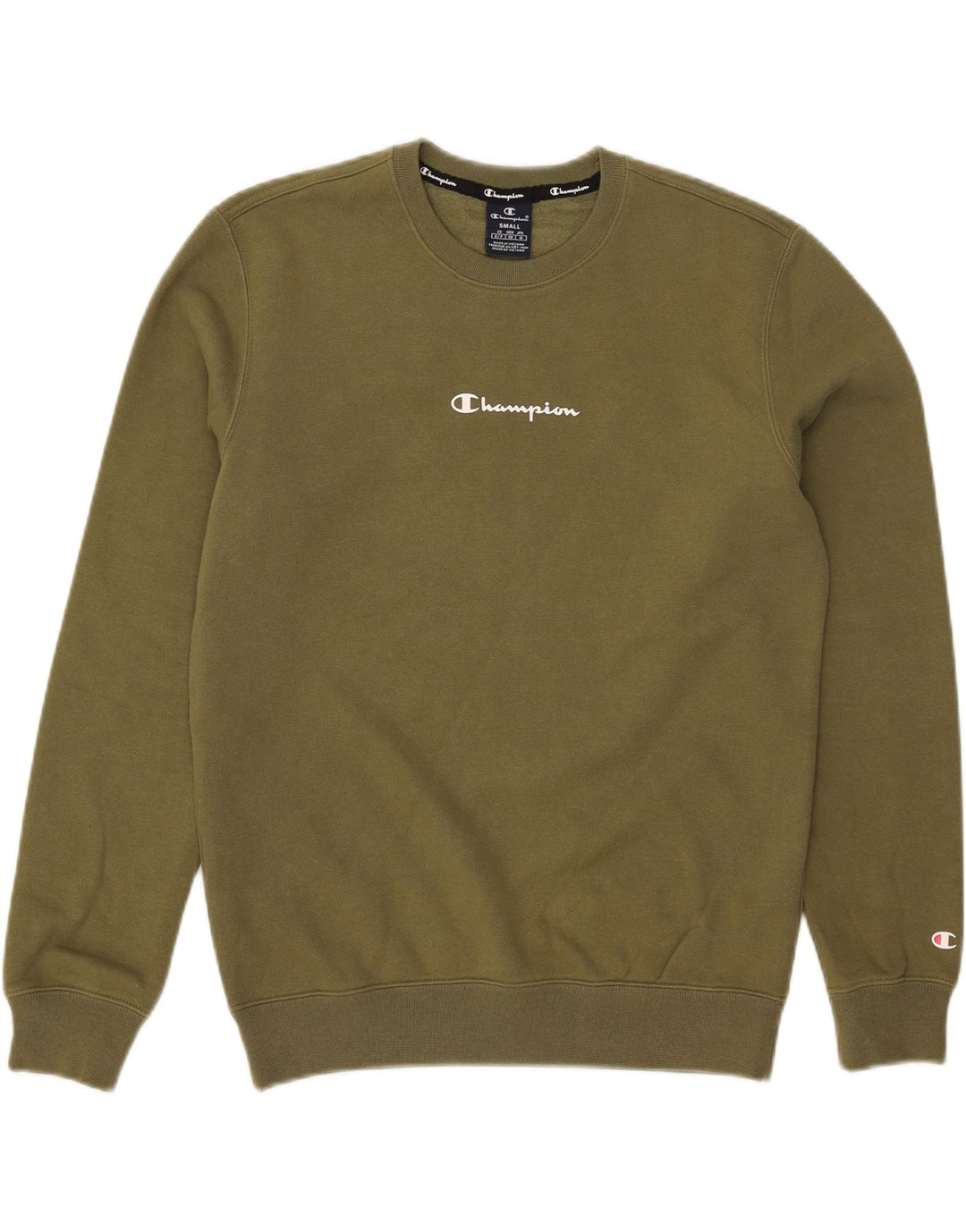 Champion Herren Sweatshirt Pullover Small Khaki Baumwolle