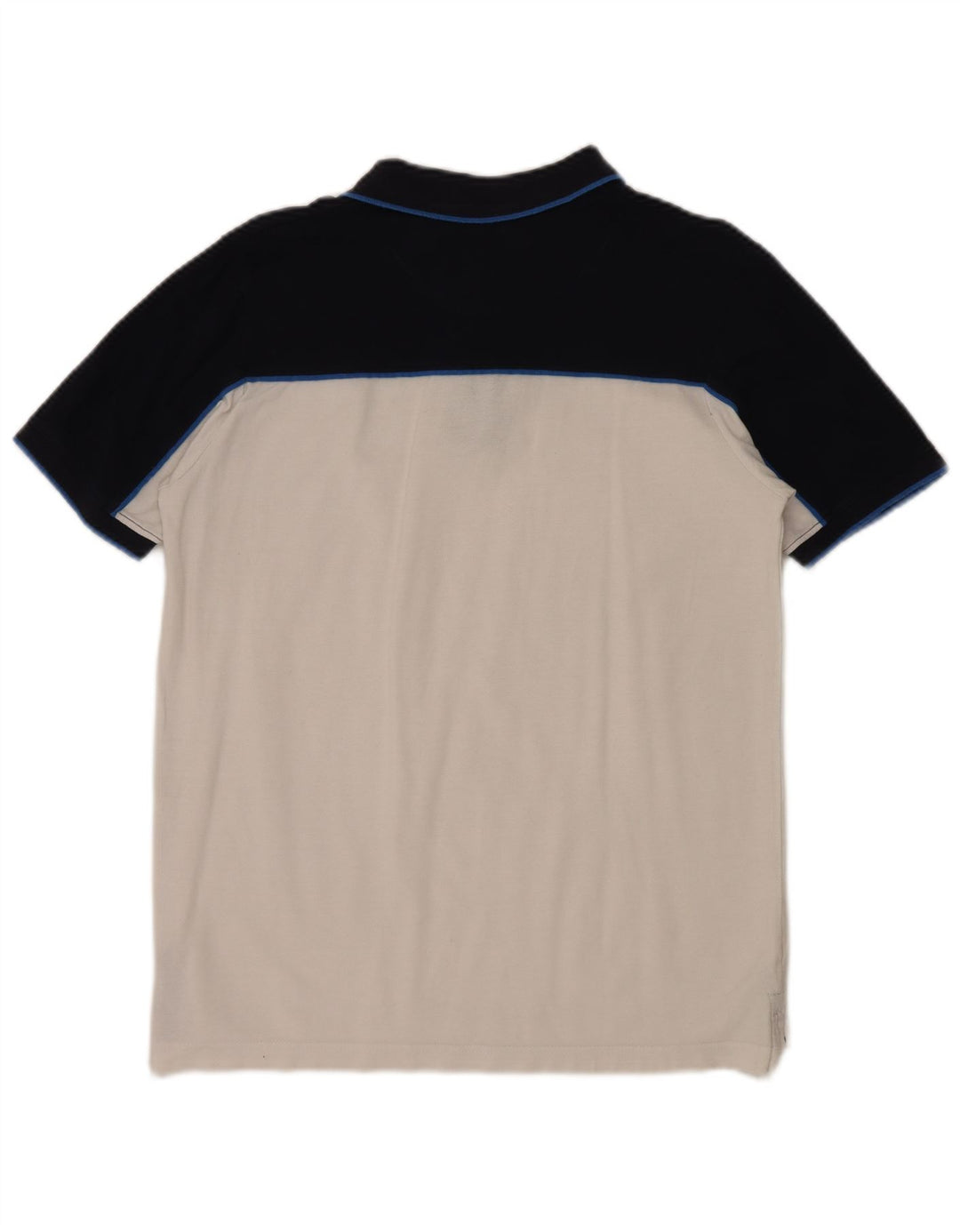 ASICS Mens Polo Shirt Medium White Colourblock Cotton