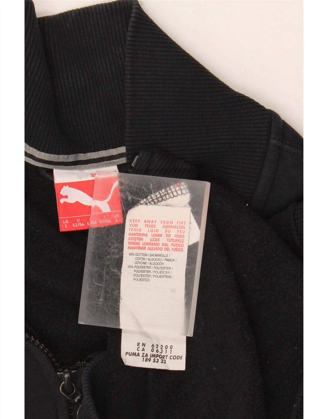 PUMA Herren-Trainingsanzug mit grafischem Oberteil, groß, aus schwarzer Baumwolle